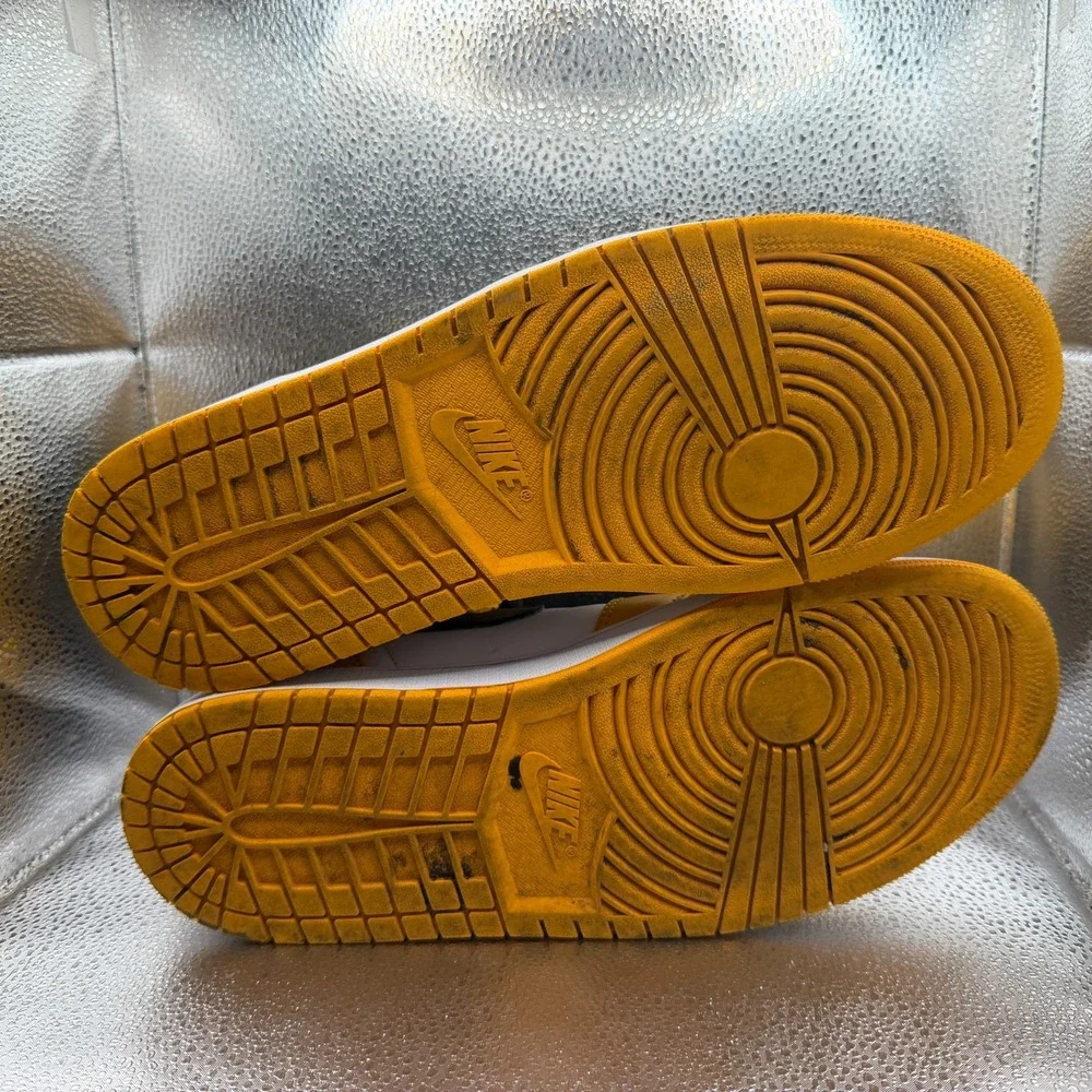 Size‎ 12 Nike Air Jordan 1 Mid Taxi Yellow Black White Mens Sneakers 554724-701